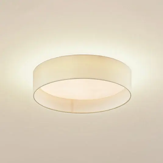 Plafoniera LED Lindby Eilif, tessuto, bianco, Ø 40 cm, CCT Vendita Finale