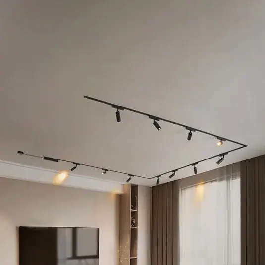 Pagamento Sicuro Sistema a binario 48V Lumaro, faretti, a 11 luci, nero, Ø 4 cm, dimmerabile