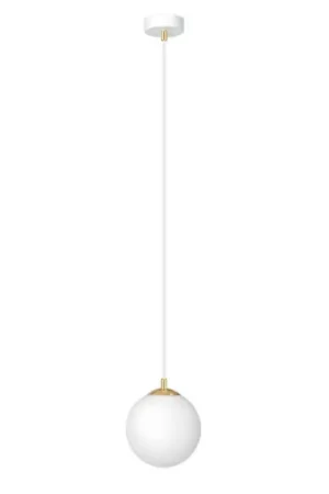 Lampada a sospensione Royal, bianco opalino/bianco, vetro, E14 Spedizione Espresso