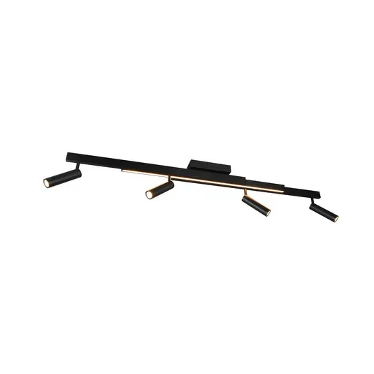 Faretto LED Zeno da soffitto, 4 spot, nero opaco, metallo Offerta Limitata