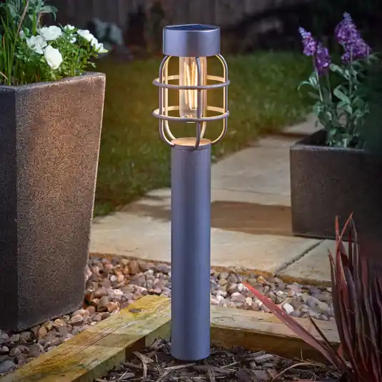 Lampada LED solare con picchetto Anglia, set da 2, antracite, IP44 Promozione