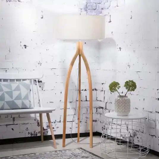 Nuova Collezione Good & Mojo Piantana Annapurna, lino chiaro, altezza 160 cm