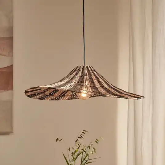 Reso Gratuito GOOD & MOJO lampada a sospensione Cuzco, naturale/nero, Ø 65 cm, iuta