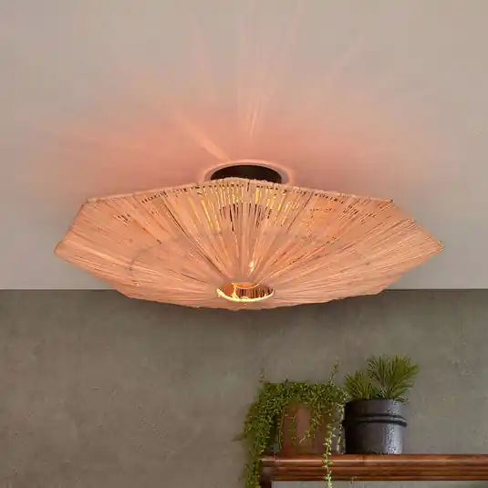 Scelto Dai Clienti Good & Mojo Panama plafoniera, naturale, Ø 65 cm, rafia
