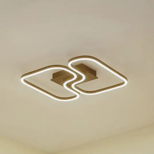 Lucande Plafoniera LED Amiya, 47,6 cm, nero, alluminio Prezzo Basso