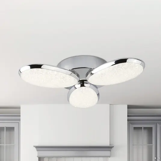Lori Plafoniera a 3 luci, Ø 44 cm, cromo/smerigliato, vetro Super Prezzo