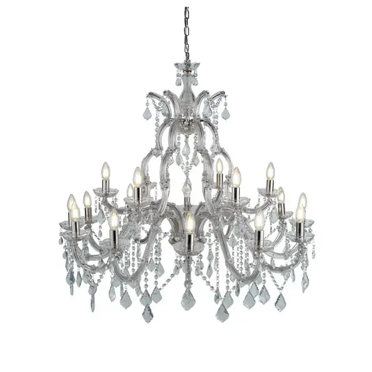 Lampadario Marie Therese, 18 luci, cromo, vetro cristallo Prezzo Ridotto