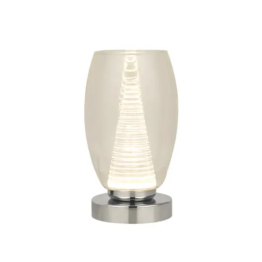 Offerta Lampada da tavolo LED Cyclone, cromo/chiaro, vetro, altezza 20,5 cm