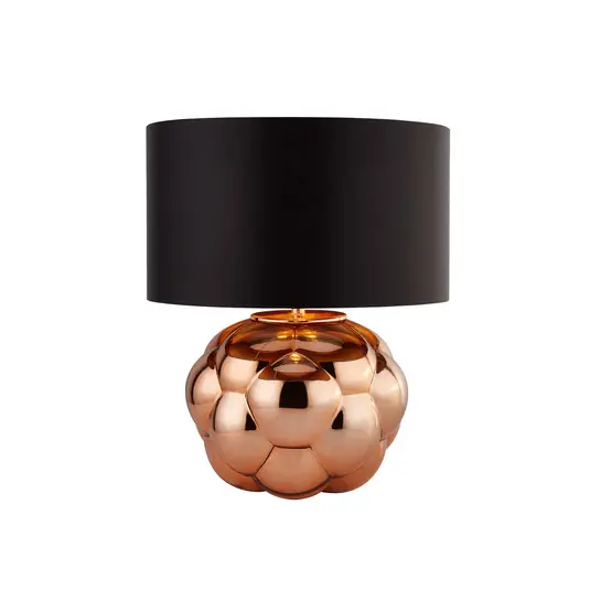 Lampada da tavolo Fizz, nero/rame, vetro, altezza 30 cm, E27 Scelto Dai Clienti