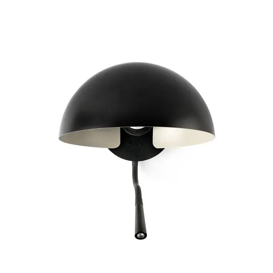 Spedizione Espresso Applique Dominica, lampada a LED da lettura, nero opaco, acciaio