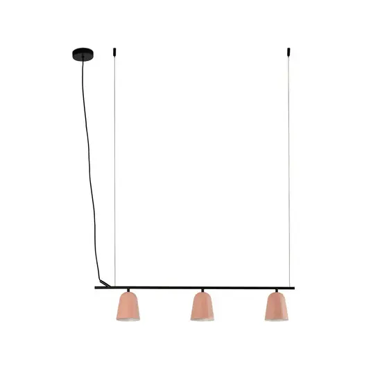 Esclusivo Lampada a sospensione Studio, rosa, decentrata, lunghezza 91 cm, a 3 luci.