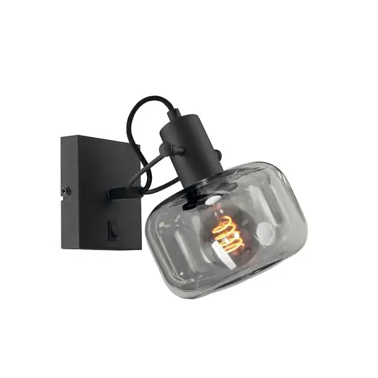 Spedizione Espresso Applique Glaslic, grigio fumo, 1 luce, vetro, metallo