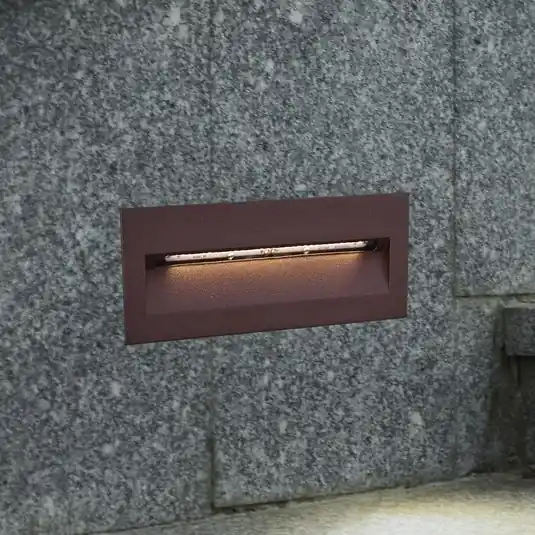 Offerta Speciale Lucande Applique a LED da incasso Loya, 23 x 8 cm, ruggine, IP54