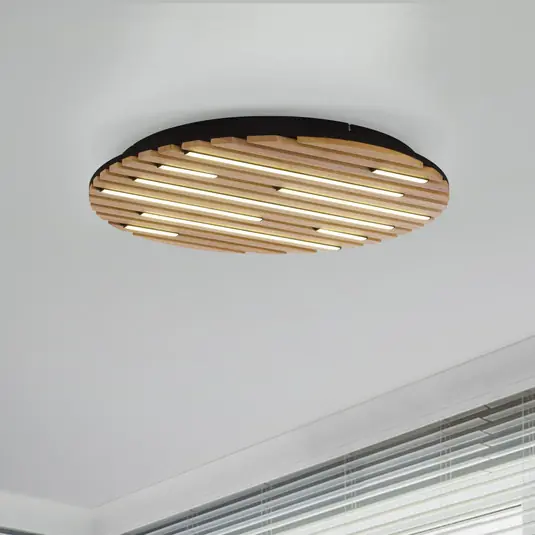 Soddisfatti O Rimborsati Paul Neuhaus Smart Plafoniera Q-Acoustic, legno Ø 60 cm