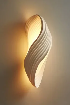 Applique Lindby Ornela, bianco, gesso, altezza 29,5 cm Saldi