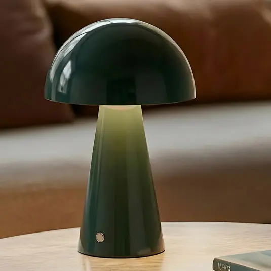 Lindby Lampada da tavolo ricaricabile a LED Nevijo, verde, Ø20 cm, USB, Offerta