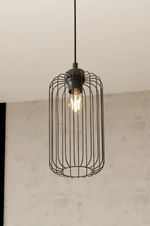 Pagamento Sicuro Lampada a sospensione Vander, Ø 16 cm, nero, metallo, E27
