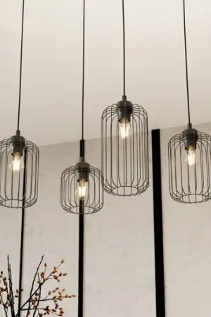 Offerta Speciale Lampada a sospensione Vander, a 4 luci, 70 cm, nero, metallo, E27