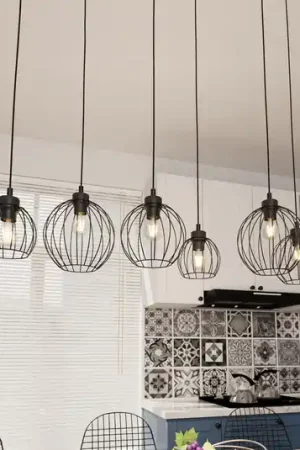 Lampada a sospensione Nando, a 6 luci, 125 cm, nero, metallo, E27 Ordina Subito