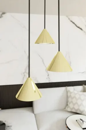 Lampada a sospensione Elit, a 3 luci, Ø 20 cm, nero/oro, metallo Occasione Imperdibile