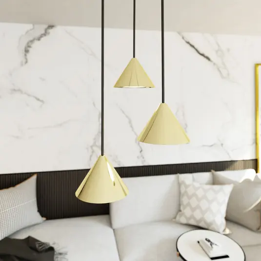 Lampada a sospensione Elit, a 3 luci, Ø 20 cm, nero/oro, metallo Occasione Imperdibile