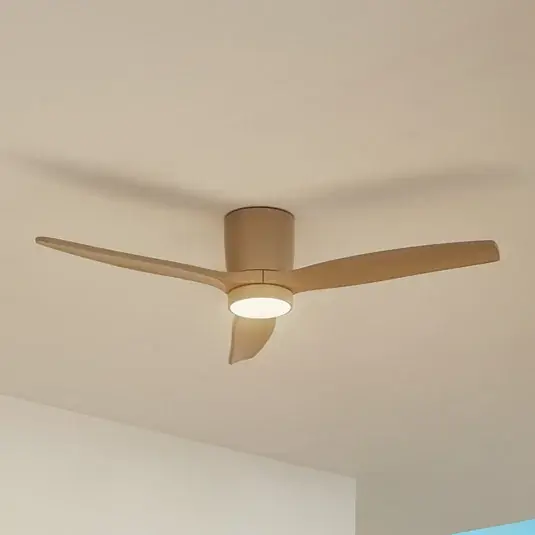 Ultime Pezzi Ventilatore da soffitto LED Lucande Sorin, beige, DC, silenzioso, IP44