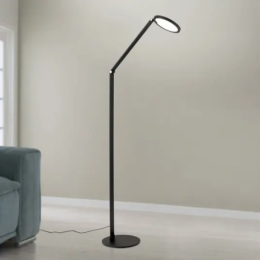 Promozione Esclusiva Lampada LED da pavimento Fati, altezza 136 cm, nera, alluminio, dimmer