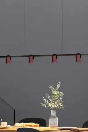 Lampada a sospensione Molto Luce Nuun PD, nero/marrone caffè, a 4 luci. Reso Gratuito