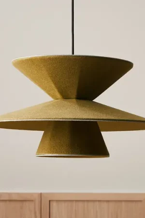 A Buon Prezzo LOOM DESIGN Lampada LED a sospensione Morphic, verde, feltro, Ø 50 cm