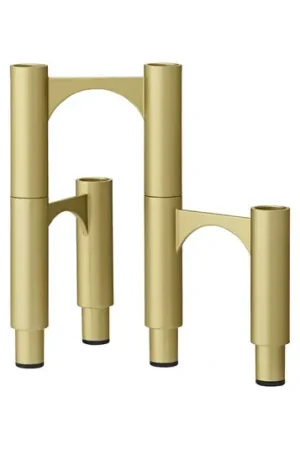 AYTM Compono portacandele, oro, h 12 cm, alluminio, set di 3 Must-Have