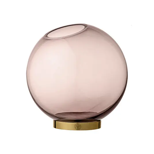 Ultima Occasione Vaso Globe AYTM, Ø 17 cm, rosa/oro, vetro, acciaio inossidabile