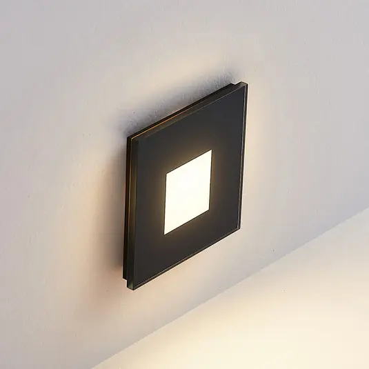 Molto Luce Lampada a incasso Wall R68 Glass SQ, nero, CCT Super Prezzo