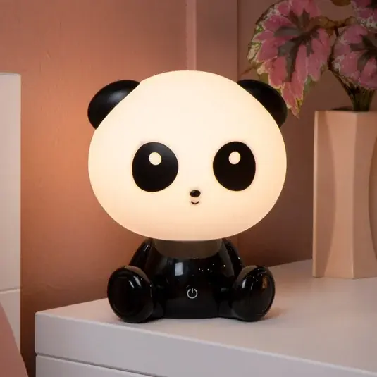 Lampada da tavolo per bambini Dodo Panda, bianco/nero, dimmerabile, ABS Non Perdere