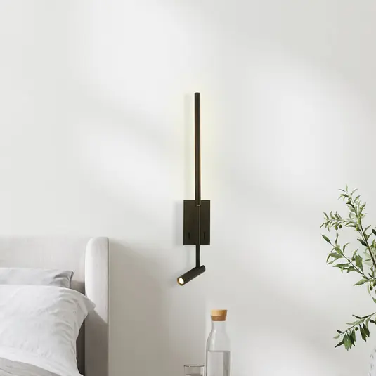 Saldi Applique a LED 23039, nero, 3.000 K, a 2 luci, metallo