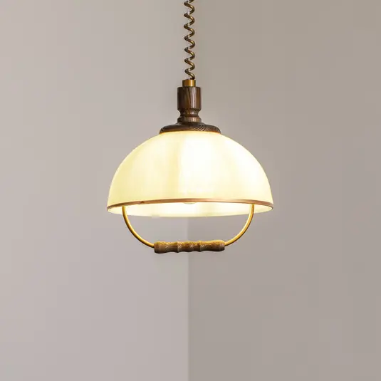 Reso Gratuito Lampada a sospensione Ilsa, bianco/oro, Ø 30 cm, regolabile in altezza
