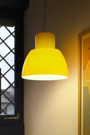 Consegna Rapida Lampada a sospensione Nemo Lorosae, gialla, Ø 40 cm, vetro, E27