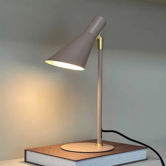 Ultima Occasione Dyberg Larsen lampada da tavolo DL12, beige, altezza 39,5 cm, metallo