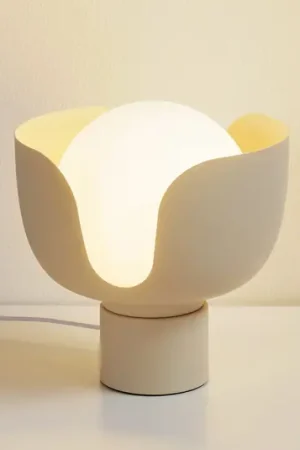 Compra Adesso Lampada da tavolo Lindby Fiora, beige, vetro, metallo, Ø 20 cm