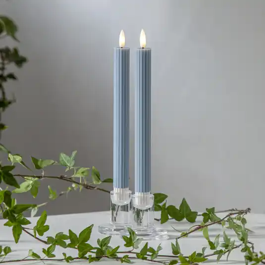 Candela LED Flamme Striscia, blu, 25 cm, batteria a cera set di 2 Quantità Limitata
