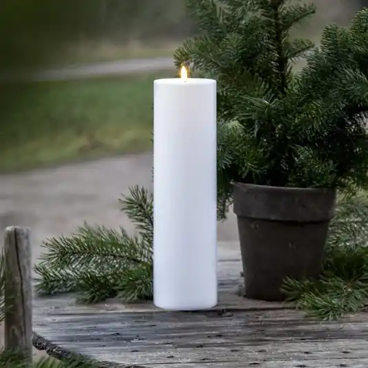 Compra Oggi Stesso Candela LED Flamme Rak 37,5 cm in plastica bianca a batteria