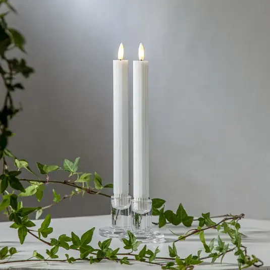 Bestseller Candela LED Flamme Striscia, bianca, 25 cm, batteria a cera set da 2