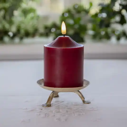 Fiamma di candela a LED, altezza 12 cm, cera vera rossa a batteria Offerta Lampo
