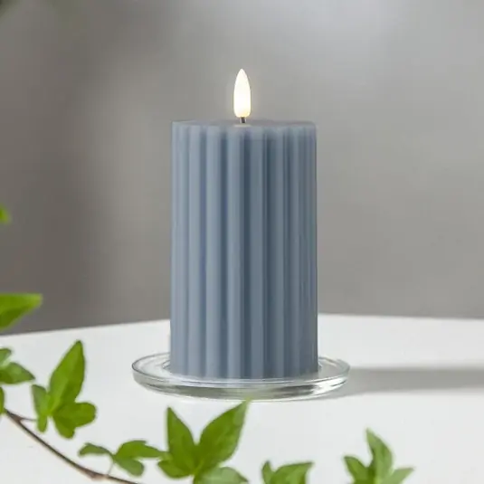 Candela LED striscia blu 15 cm cera vera a batteria Offerta Del Giorno