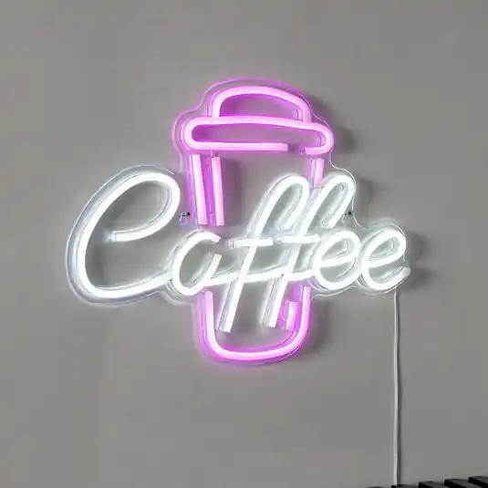 Applique a LED Coffee, rosa/bianco, plexiglas, 40 x 30 cm USB Prezzo Basso