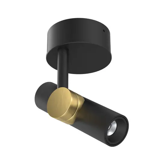 Must-Have Faretto da soffitto LED Oca, nero/oro, alluminio, 2.700 K