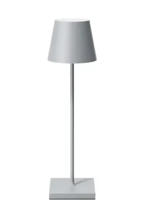 Lampada da tavolo a LED a batteria Nuindie, USB-C, grigio, IP54, dimmerabile Solo Oggi