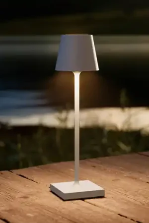 Lampada da tavolo a LED a batteria Nuindie pocket, grigio, IP54, dimmerabile Prezzo Conveniente