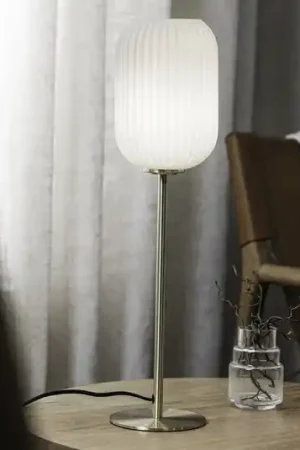 Lampada da tavolo Cava, ottone, vetro, altezza 55 cm Reso Gratuito