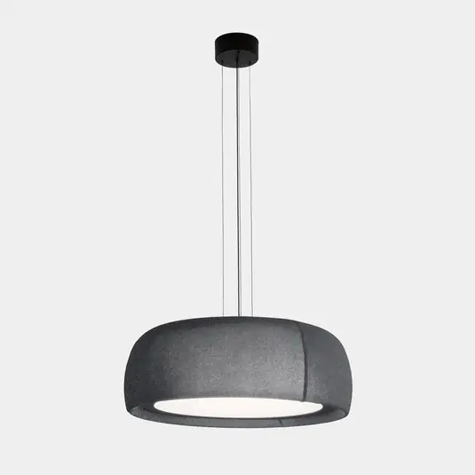 LEDS-C4 Lampada LED a sospensione Gong, grigio, 4.000 K, Ø 61,2 cm, tessuto Consegna Rapida