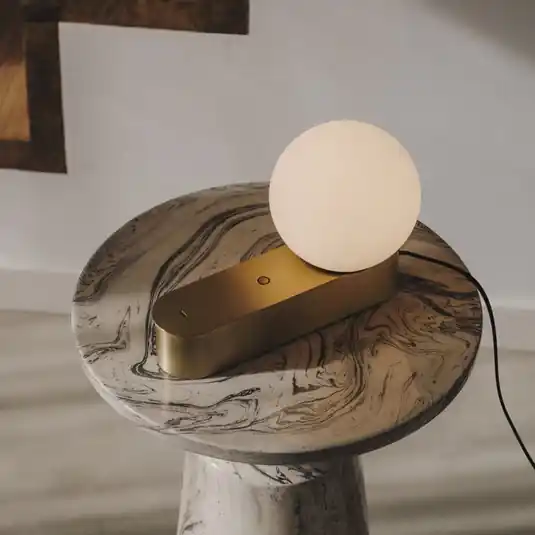Solo Oggi LEDS-C4 Lampada LED da tavolo Perlina, color oro, lunghezza 22,8 cm
